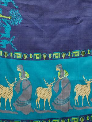 conversational printed saree with blouse - 16377904 - Standard Image - 4