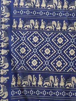 bandhani printed saree with blouse - 16377910 - Standard Image - 4