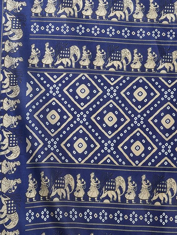 bandhani printed saree with blouse - 16377910 - Zoom Image - 4