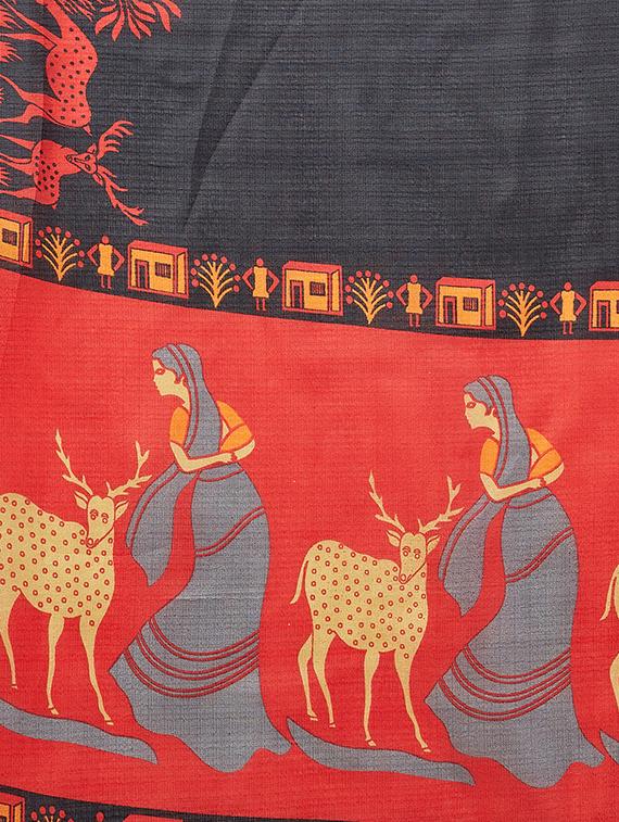conversational printed saree - 16377913 - Zoom Image - 4