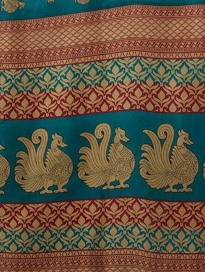 conversational printed saree with blouse - 16377919 - Standard Image - 4