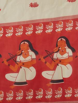 conversational printed saree with blouse - 16377920 - Standard Image - 4