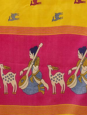 conversational printed saree with blouse - 16377925 - Standard Image - 4