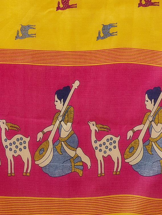 conversational printed saree with blouse - 16377925 - Zoom Image - 4