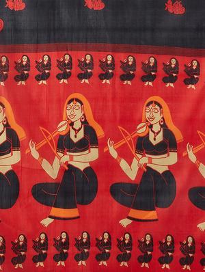 conversational printed saree with blouse - 16377926 - Standard Image - 4