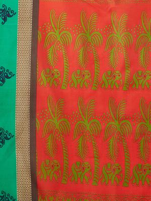 floral printed saree with blouse - 16377932 - Standard Image - 4