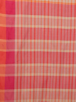 checkered woven saree with blouse - 16377935 - Standard Image - 4