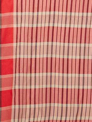 checkered printed saree with blouse - 16377940 - Standard Image - 4