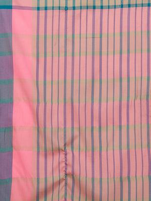 checkered printed saree with blouse - 16377941 - Standard Image - 4