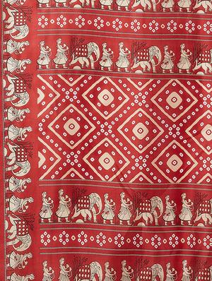 bandhani printed saree with blouse - 16377945 - Standard Image - 4