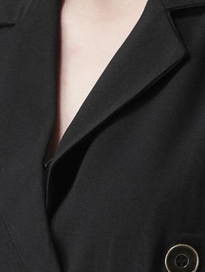 lapel neck button detail a-line dress - 16378765 - Standard Image - 4