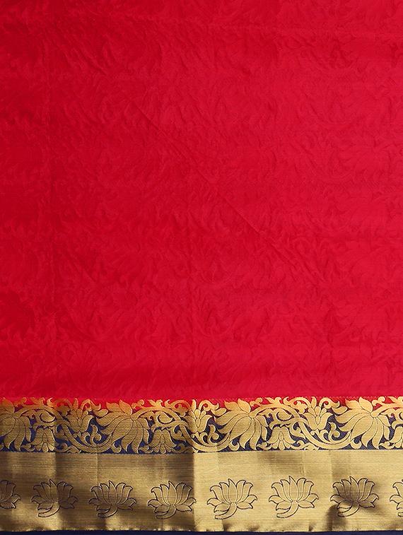 bordered kanjivaram saree with blouse - 16379082 - Zoom Image - 4