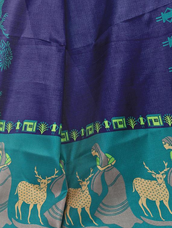 multi colored silk combos saree with blouse - 16380585 - Zoom Image - 7