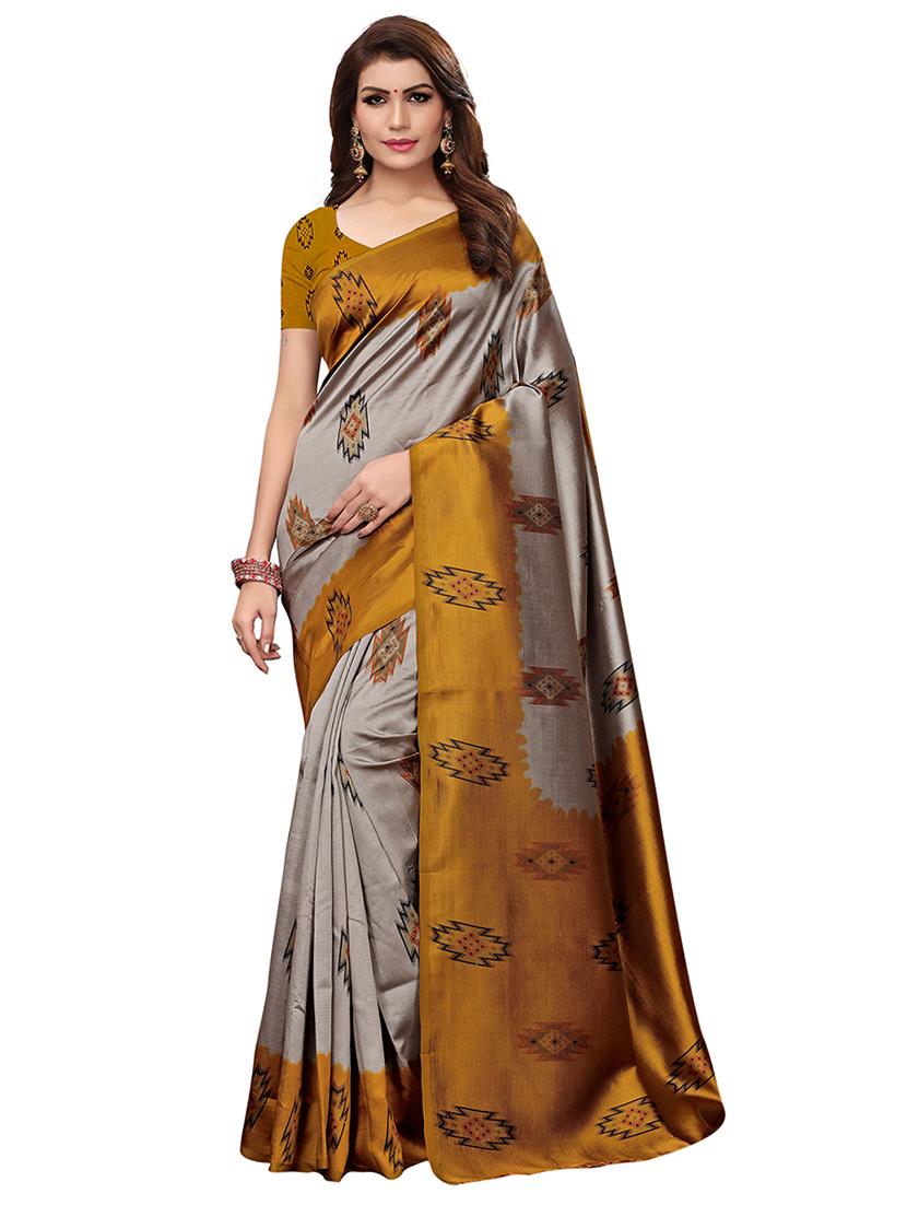 multi colored silk combos saree with blouse - 16380588 - Zoom Image - 4