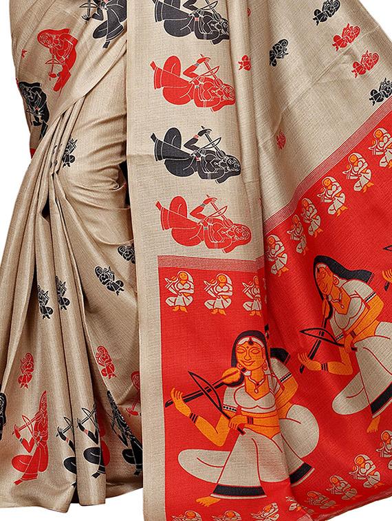multi colored silk combos saree with blouse - 16380590 - Zoom Image - 7