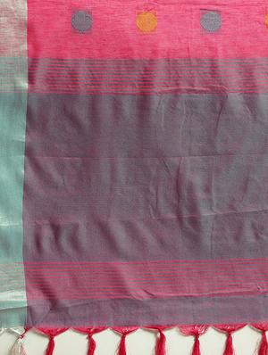 bordered woven saree with blouse - 16380816 - Standard Image - 4