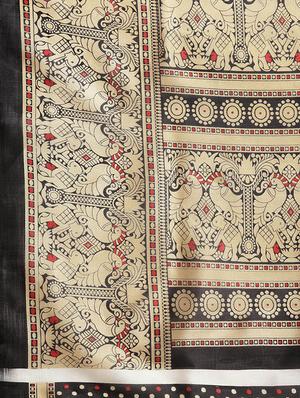 conversational printed saree with blouse - 16380820 - Standard Image - 4