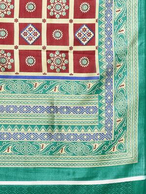 floral printed saree with blouse - 16380823 - Standard Image - 4
