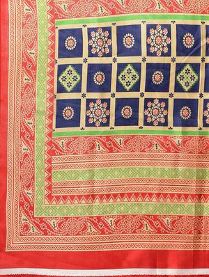 floral printed saree with blouse - 16380824 - Standard Image - 4