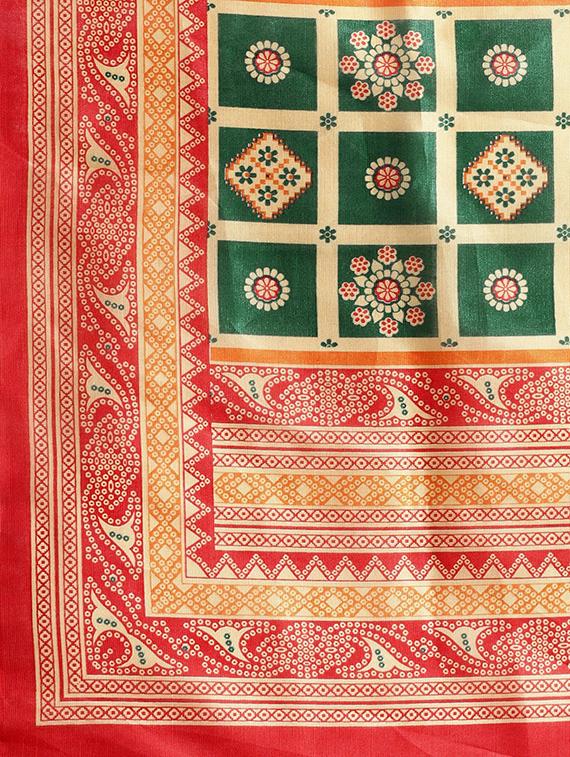 floral printed saree with blouse - 16380825 - Zoom Image - 4