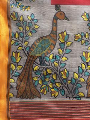 conversational printed saree with blouse - 16380831 - Standard Image - 4