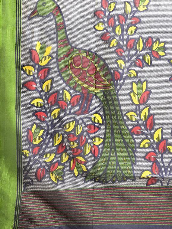 conversational printed saree with blouse - 16380832 - Zoom Image - 4