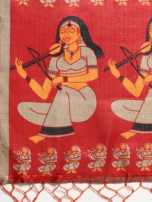conversational printed saree with blouse - 16380833 - Standard Image - 4