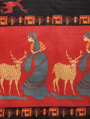 conversational printed saree with blouse - 16380836 - Standard Image - 4