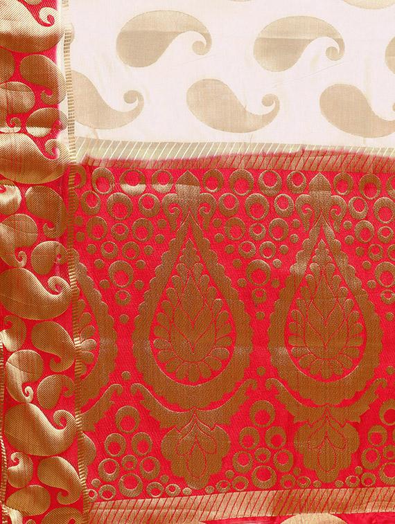 paisley woven saree with blouse - 16380842 - Zoom Image - 4