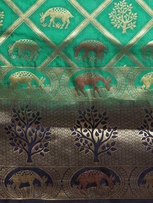 conversational woven saree with blouse - 16380846 - Standard Image - 4