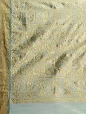 bordered woven saree with blouse - 16380851 - Standard Image - 4