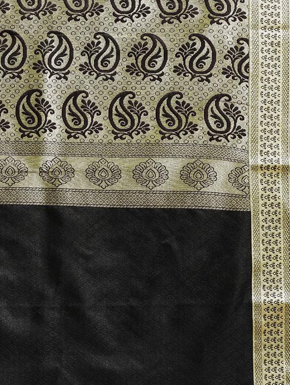 paisley woven saree with blouse - 16380864 - Zoom Image - 4