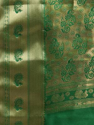 contrast woven saree with blouse - 16380865 - Standard Image - 4