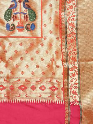 conversational woven saree with blouse - 16380875 - Standard Image - 4