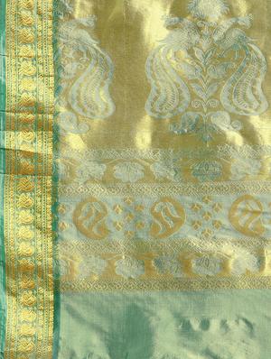 bordered woven saree with blouse - 16380878 - Standard Image - 4
