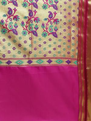 bordered woven saree with blouse - 16380879 - Standard Image - 4