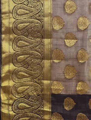 paisley woven saree with blouse - 16380882 - Standard Image - 4