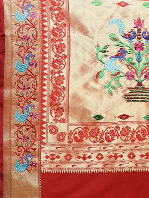 paisley woven saree with blouse - 16380885 - Standard Image - 4