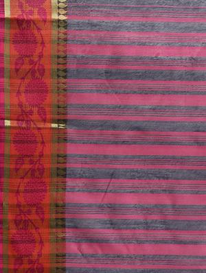 solid woven saree with blouse - 16380893 - Standard Image - 4