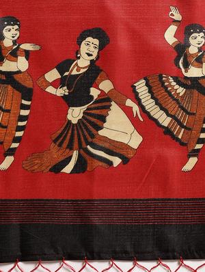 black silk blend printed saree with blouse - 16380900 - Standard Image - 4