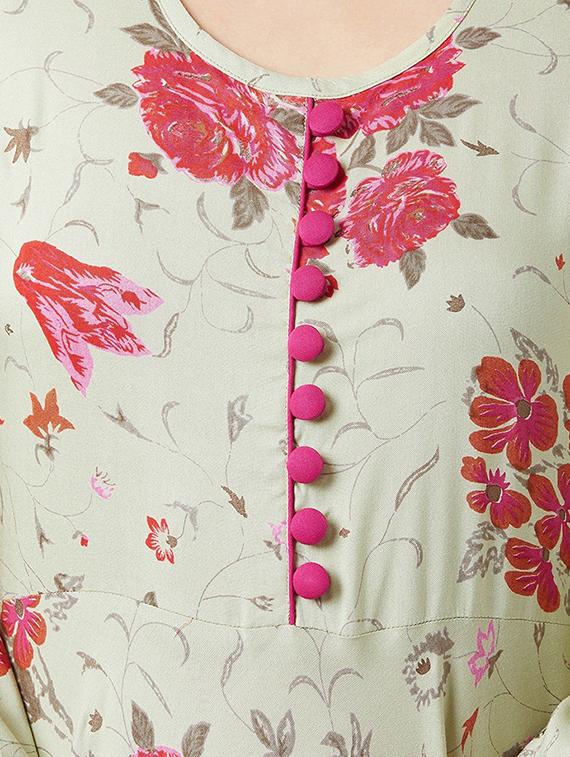 floral flared kurta - 16381910 - Zoom Image - 4