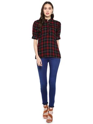 button detail checkered top - 16382703 - Standard Image - 4