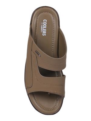 brown leather slip on sandals - 16382832 - Standard Image - 4