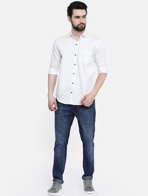 white solid casual shirt - 16385038 - Standard Image - 4