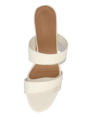 white slip on sandals - 16385517 - Standard Image - 4