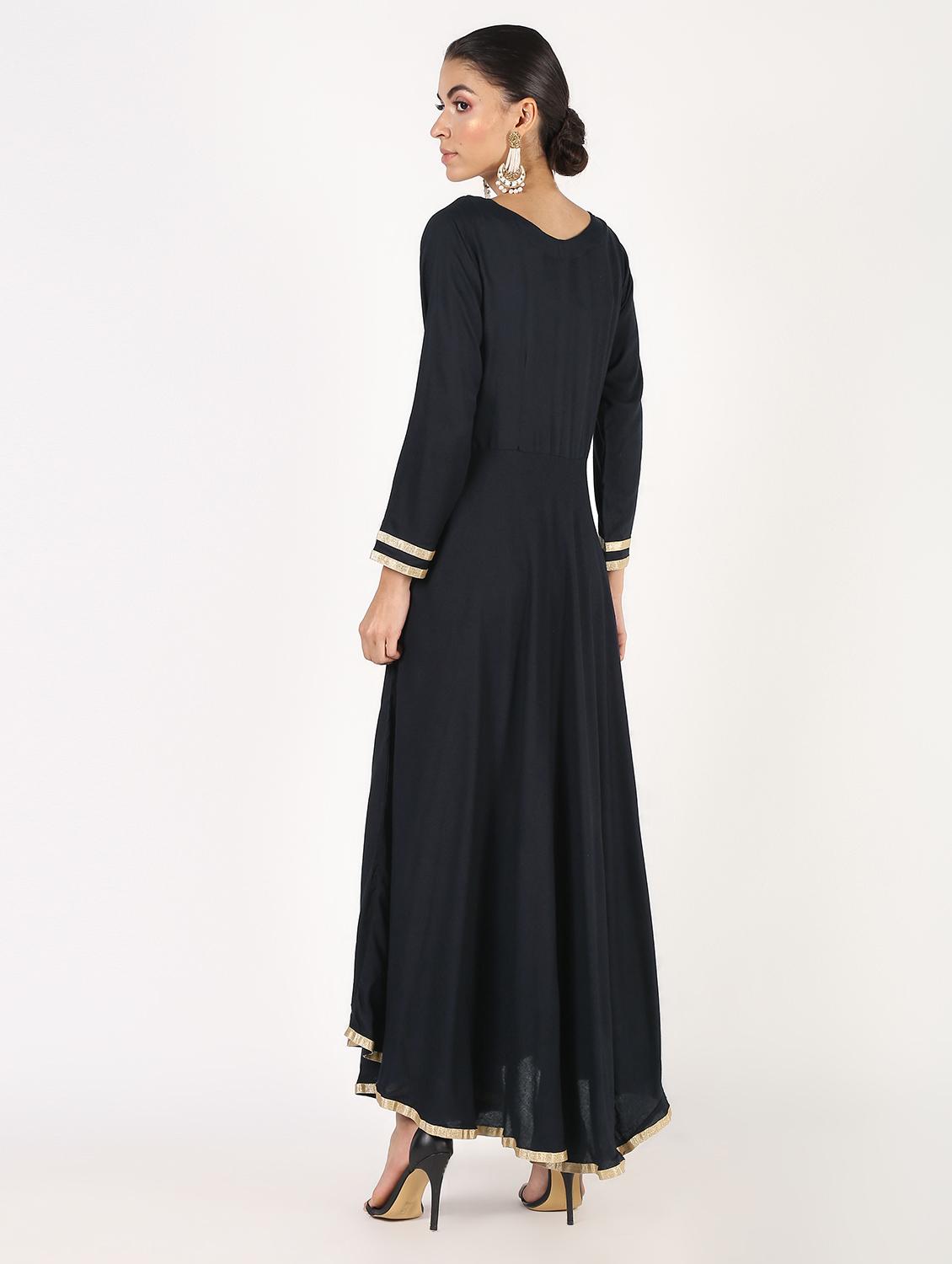 gota lace flared kurta - 16386957 - Zoom Image - 4