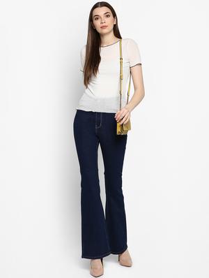 high rise solid boot cut jeans - 16387343 - Standard Image - 4