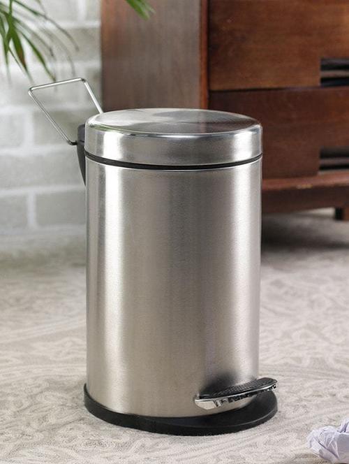 brine stainless steel paddle dustbin with bucket inside - 7 ltr - 16388273 - Standard Image - 1