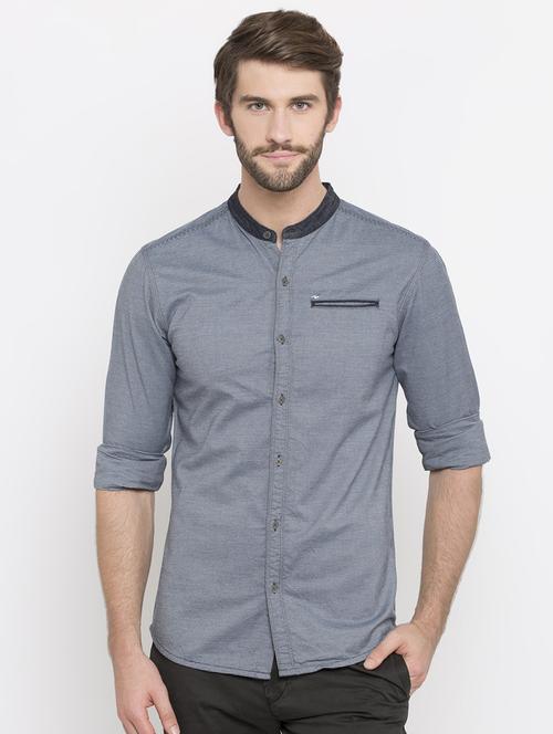 blue cotton casual shirt - 16388623 - Standard Image - 1