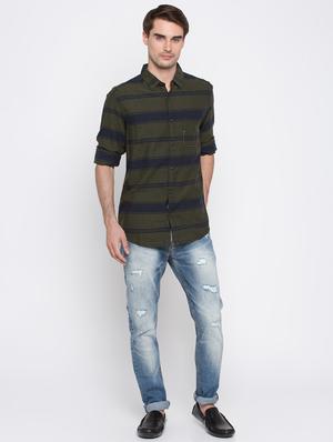 green striped casual shirt - 16388627 - Standard Image - 4